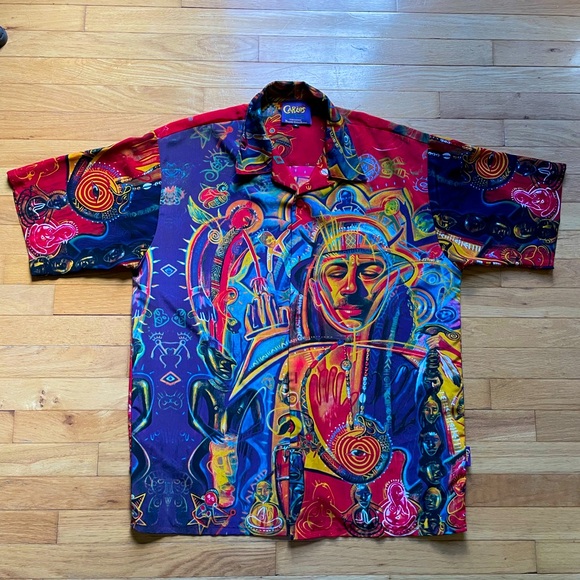 Carlos by Carlos Santana Men’s XL Abstract Art Casual Vintage Lightweight Pop - Picture 1 of 6